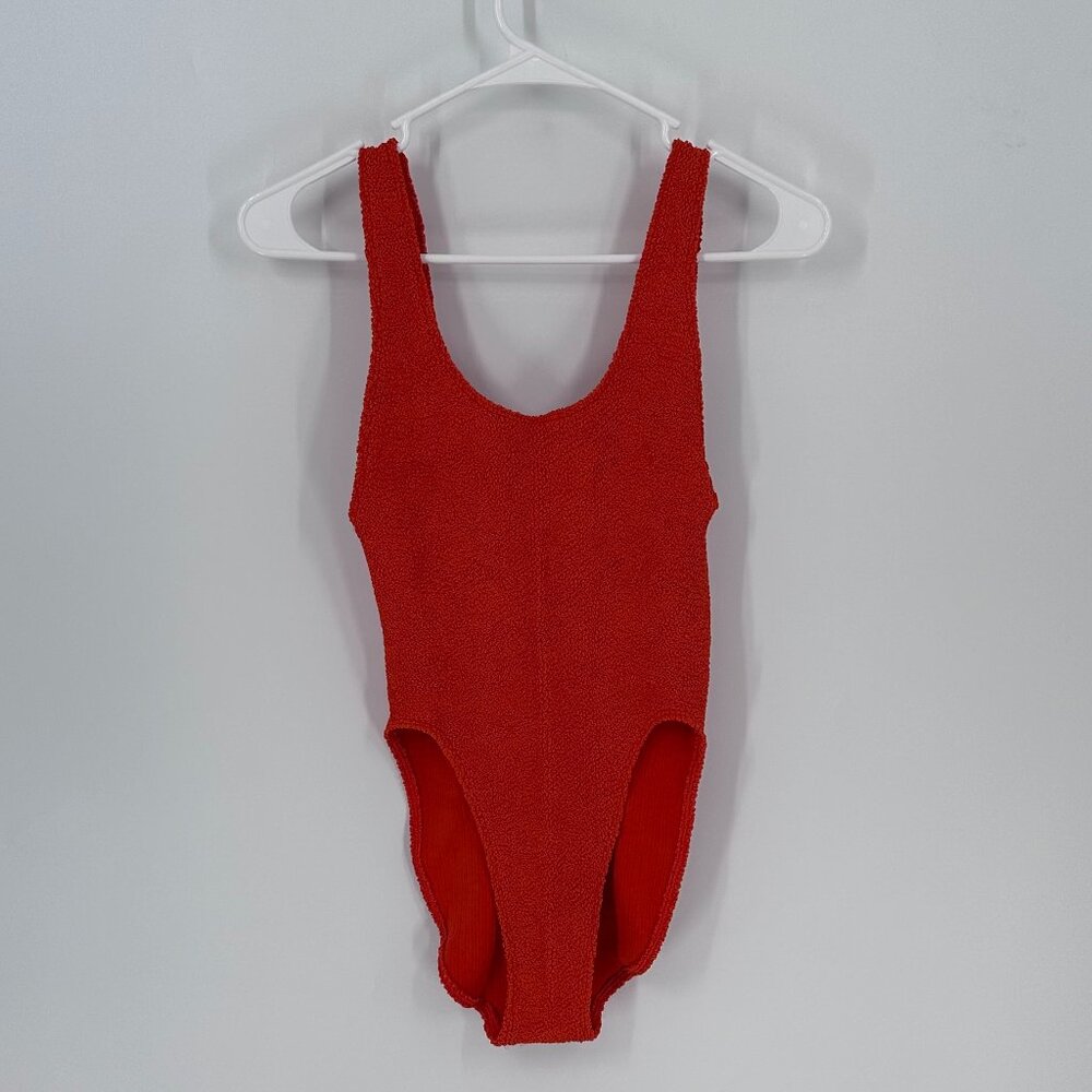 Women's Asos Design Amy Crinkle Low Back Swimsuit OS
